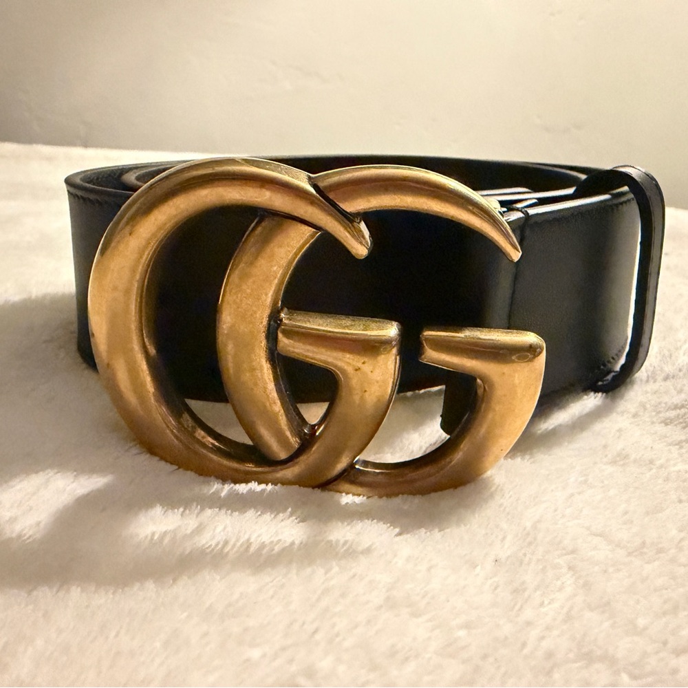 Authentic Gucci Black Leather Belt